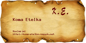 Koma Etelka névjegykártya